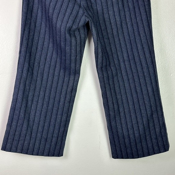 Mark Jacobs Women's Wool Cropped Wide Leg Dress Pants Size 6 Blue Black Striped - Picture 6 of 8